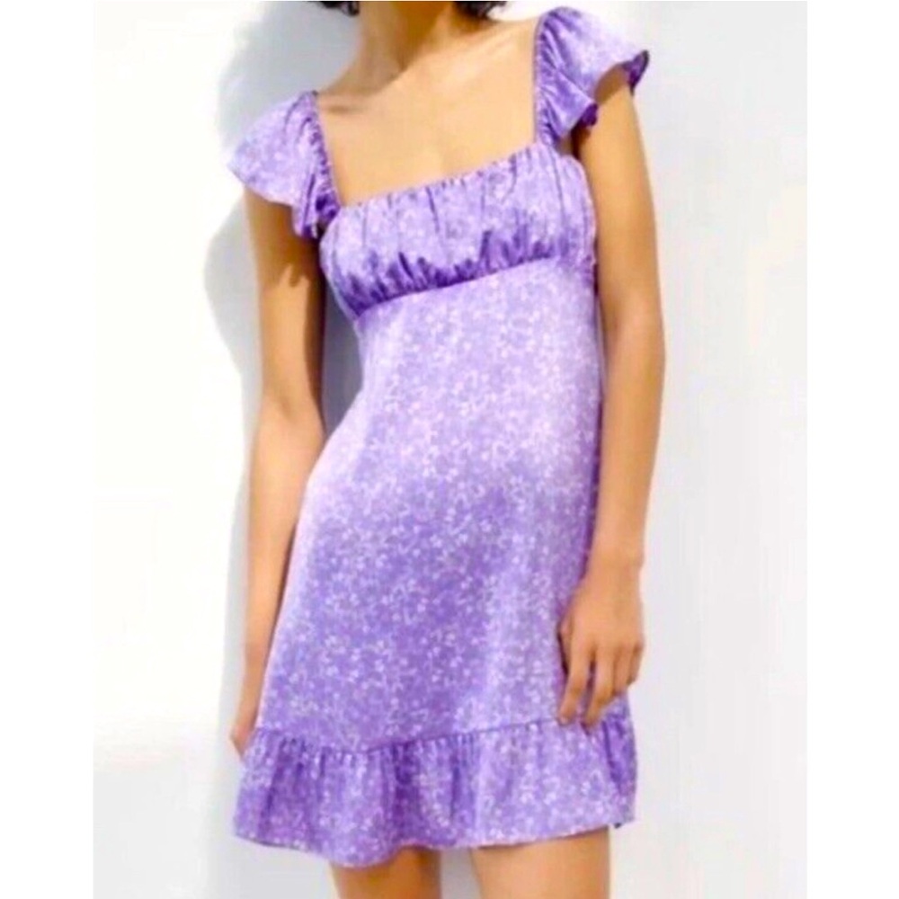 ZARA Floral Blue Babydoll Dress